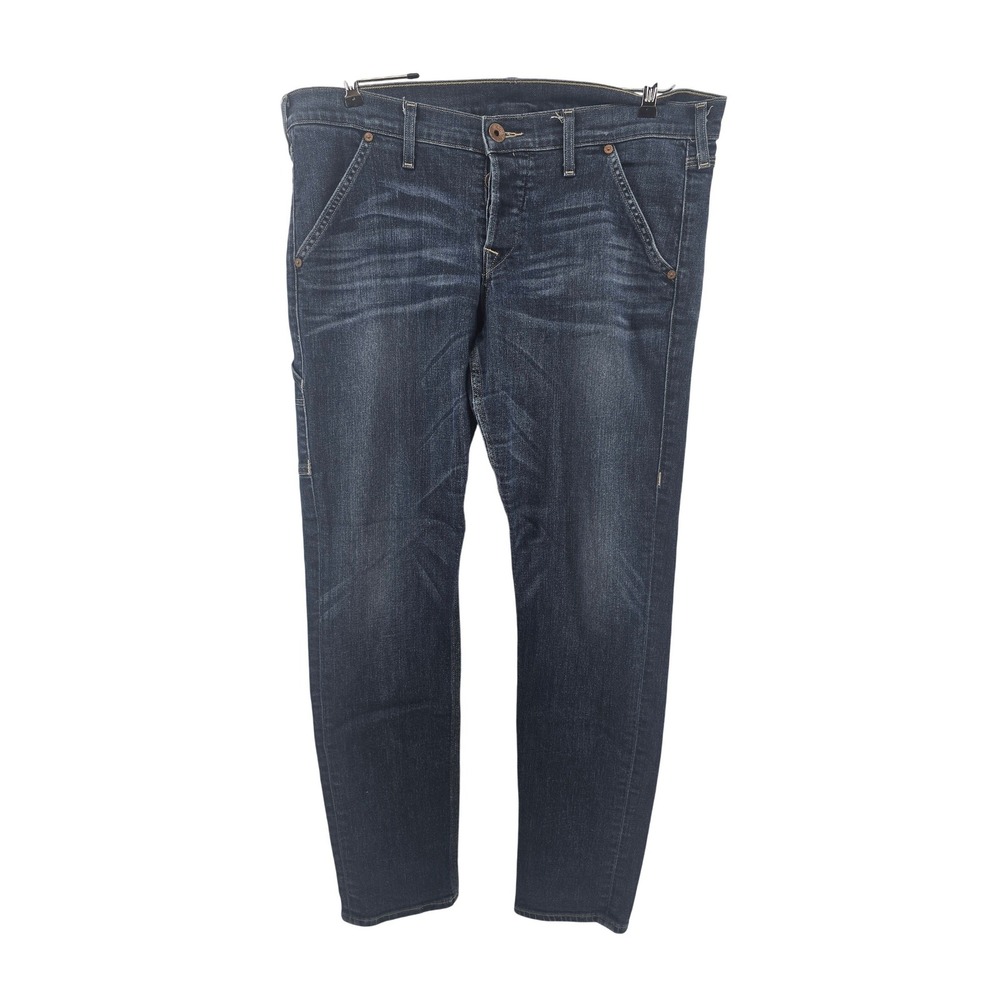 True Religion Carpenter Jeans Mens 32 Dark Wash Blue Slim Straight Made in USA